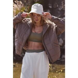 Free People Pippa Packable Puffer Jacket Fossil - M